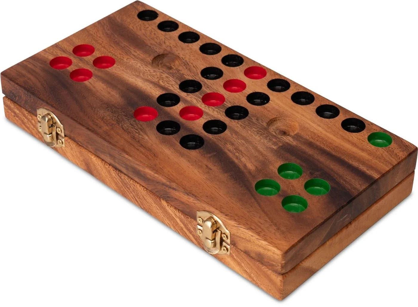 LOGOPLAY Ludo Brettspiel Klappbar mit Metallverschluss aus Holz - Bild 4
