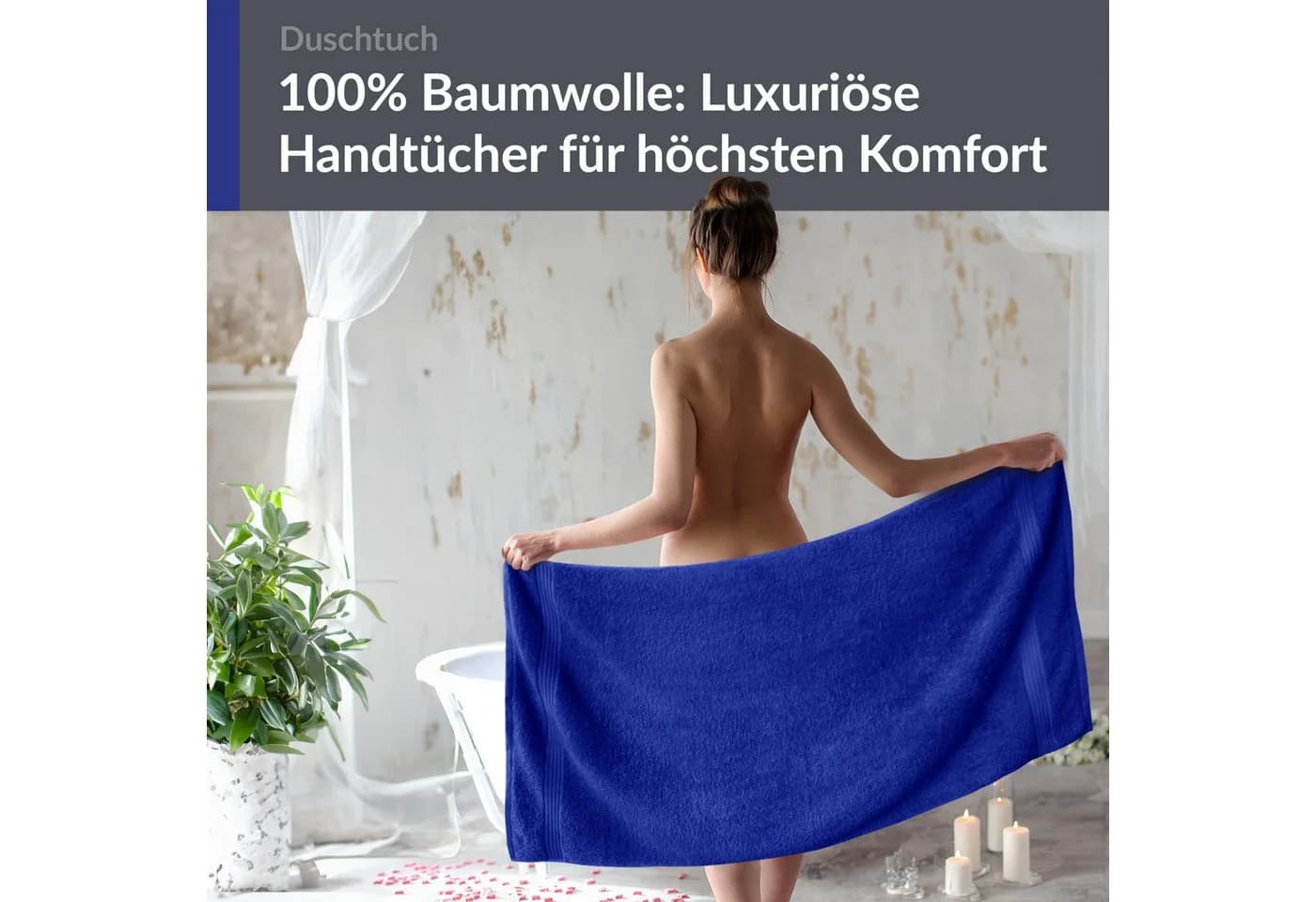 Lashuma Duschtuch Linz Frottee 70x140 blau - Bild 3