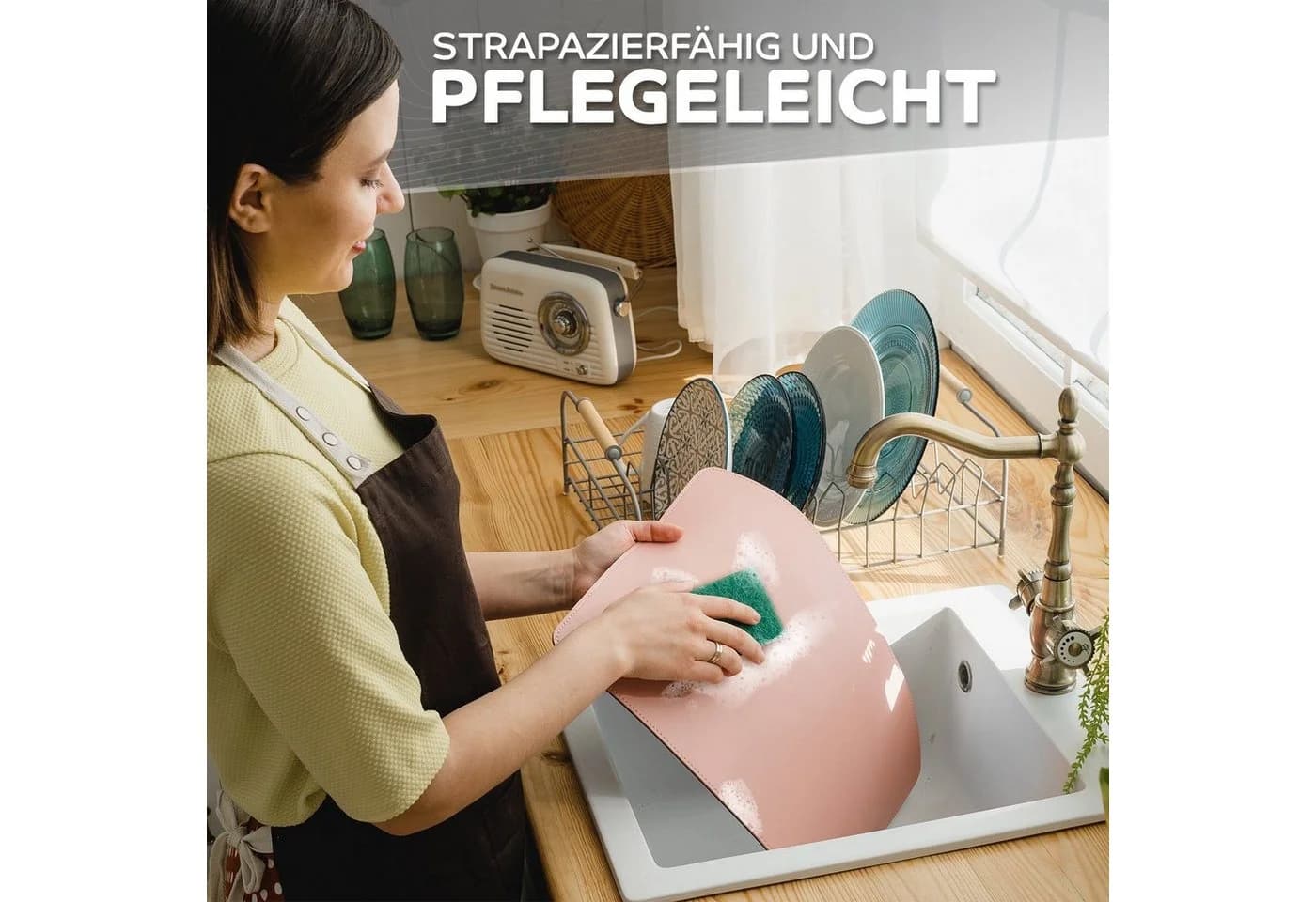Loco Bird Platzset Kunstleder Rosa 8er Set Lederoptik - Bild 4