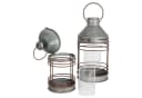sesua Kerzenlaterne Zink Laternen 2er Set Glas Windlicht Industrie-Look Outdoor Bild 1