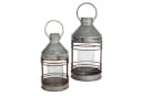 sesua Kerzenlaterne Zink Laternen 2er Set Glas Windlicht Industrie-Look Outdoor Bild 2