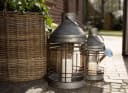 sesua Kerzenlaterne Zink Laternen 2er Set Glas Windlicht Industrie-Look Outdoor Bild 4