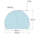 Feuercampus Funkenschutzplatte Glas Kreisabschnitt Transparent Bild 1