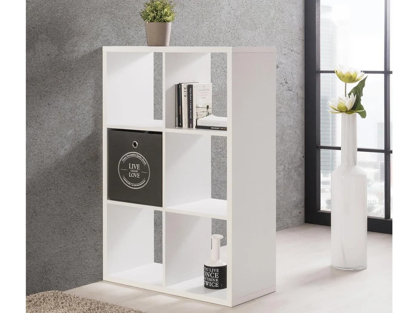 Finori Regal Weiß 6 Fächer