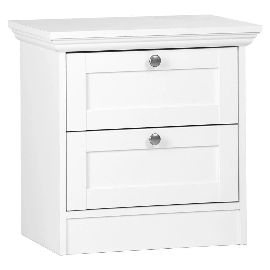 Mid.you Nachtschrank Weiß 2 Schubladen 50x35cm Schlafzimmer