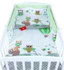 BabyLux Bettnestchen Eule Grün 210x30cm Babybett Umrandung Bild 1