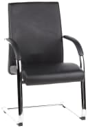 hjh OFFICE Freischwinger BAROLO V Leder mit Armlehnen Schwarz Bild 2