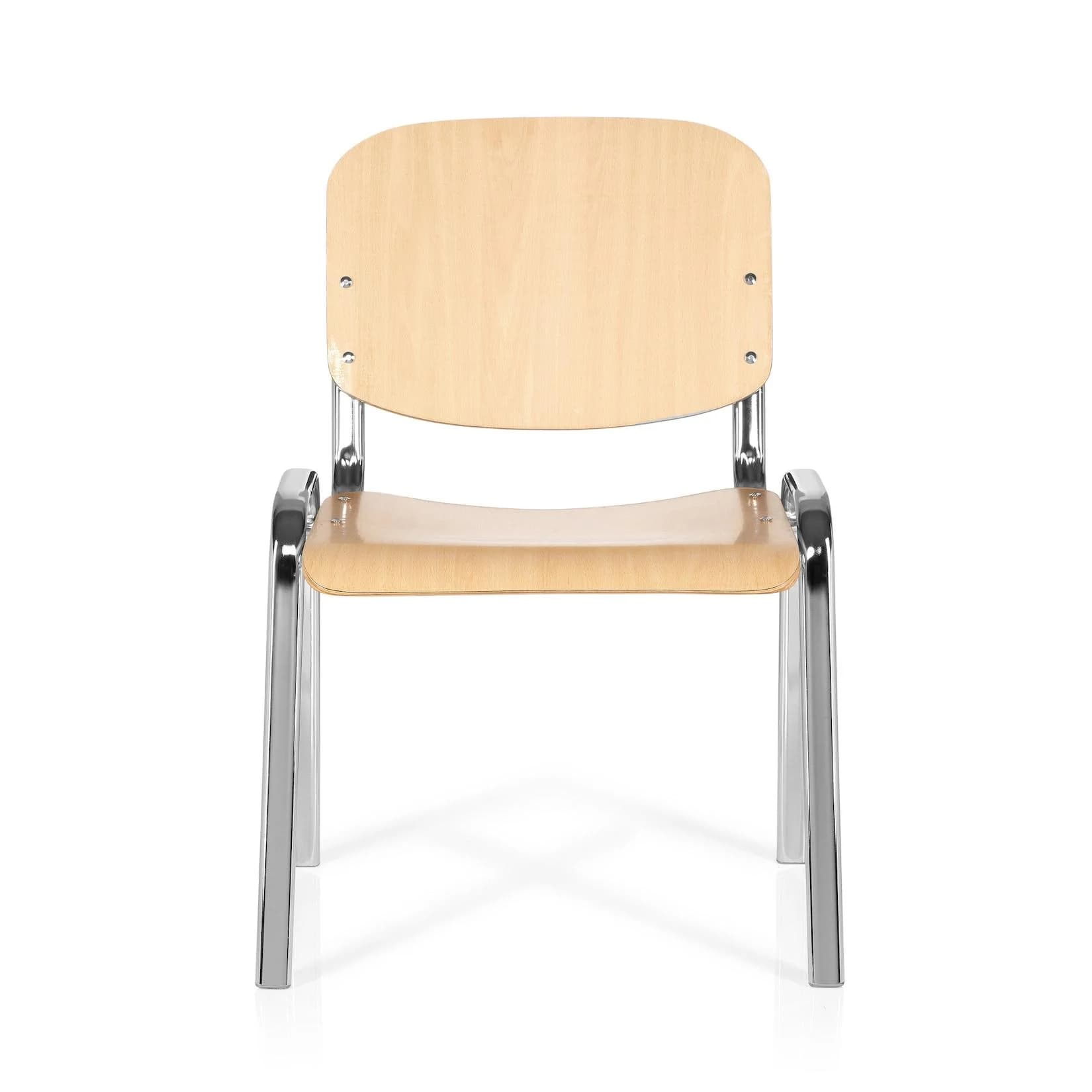 hjh OFFICE Vierfußstuhl XT 600 C H Holz - Stapelbarer Konferenzstuhl