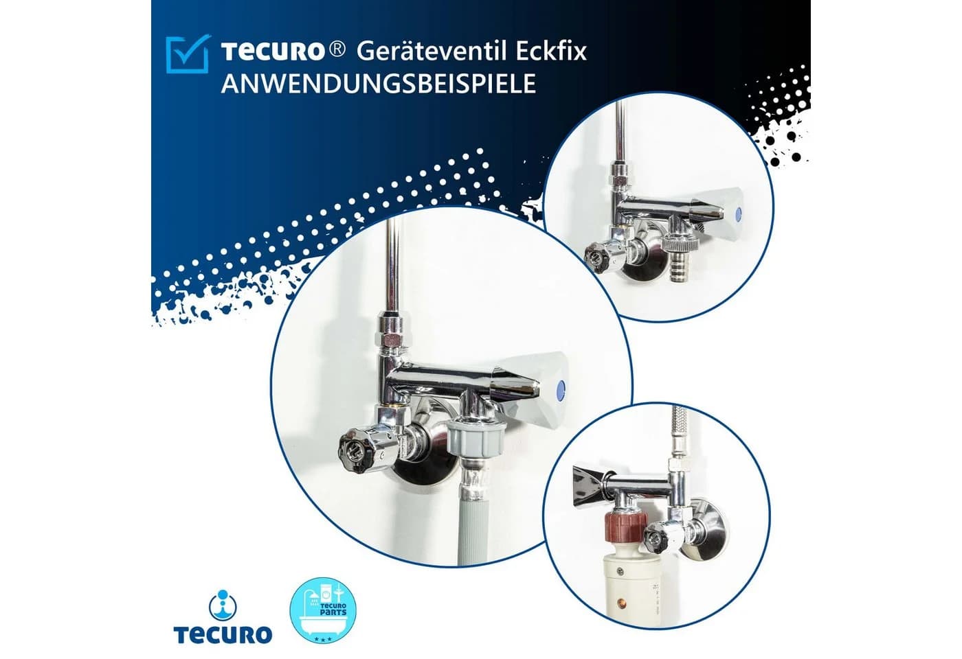 TECURO Geräteventil Eckfix Messing verchromt mit Rückflussverhinderer