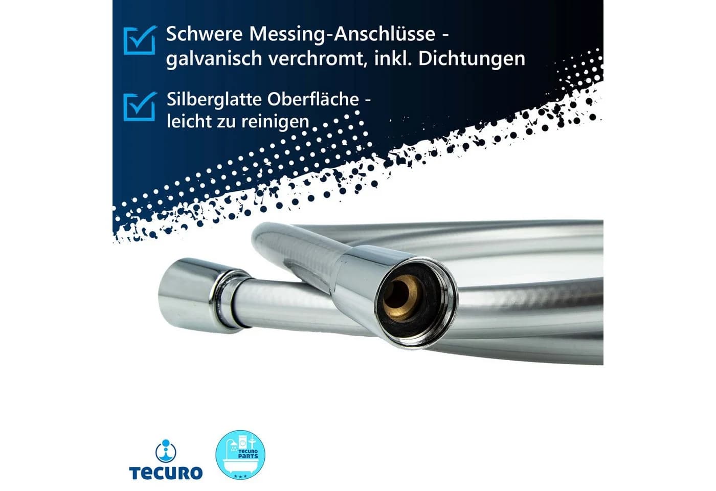 tecuro Brauseschlauch PREMIUM Brauseschlauch Silberglatt Verdrehsicher - Bild 3