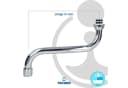 tecuro Badarmatur S-Auslauf Wandarmaturen konisch dichtend silber Bild 4