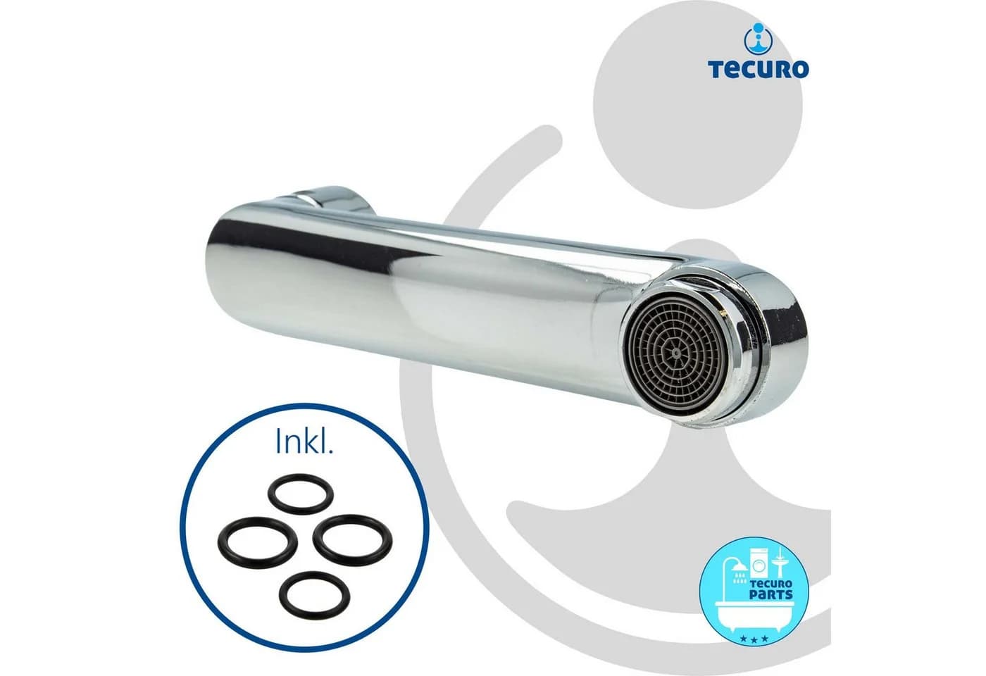 tecuro Badarmatur S-Auslauf Wandarmaturen konisch dichtend silber - Bild 4