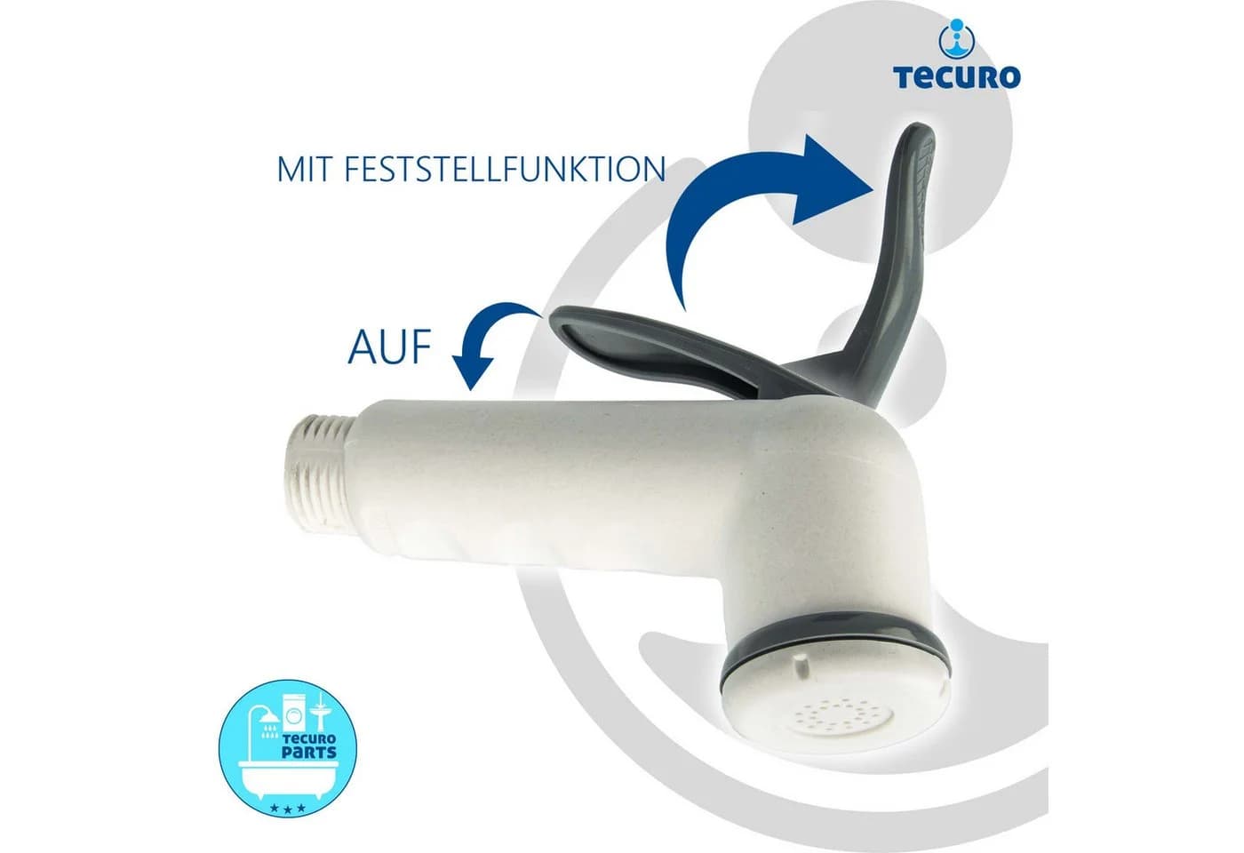 tecuro Bidetarmatur SHATTAF Weiß ABS-Kunststoff Handbrause - Bild 3