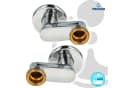 tecuro Badarmatur S-Anschluss versetzt 40 mm, 2-er Set, Messing verchromt Bild 1