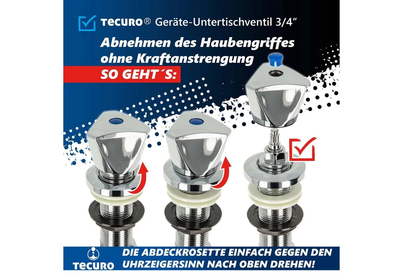 tecuro Geräteventil 3/4 Zoll, Abgang unten