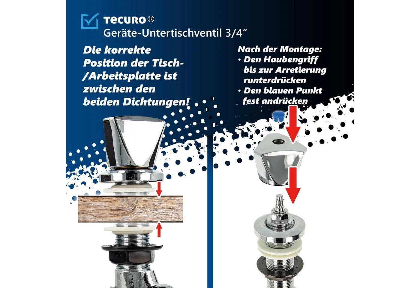 tecuro Geräteventil 3/4 Zoll, Abgang unten - Bild 4