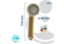 tecuro Duschbrause Handbrause ew-080 Gold 3-Funktionen Anti-Kalk Bild 5