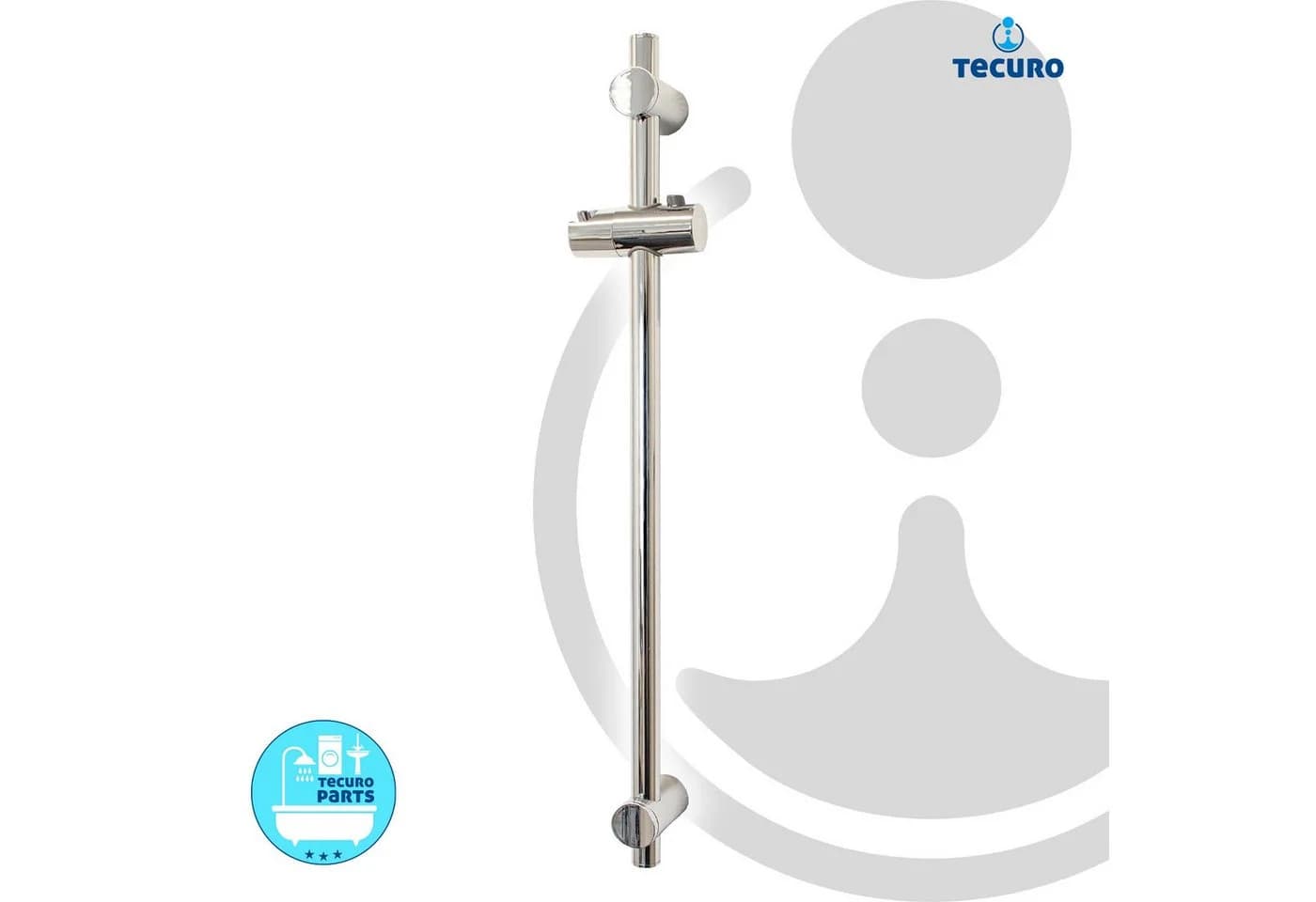 tecuro Duschstange 70 cm verchromt mit variabler Wandbefestigung