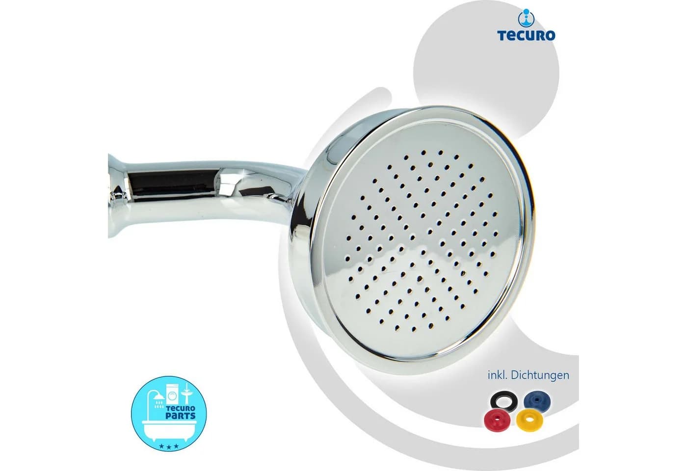 tecuro Duschbrause Nostalgie Handbrause 65 mm Silber Chrom - Bild 3