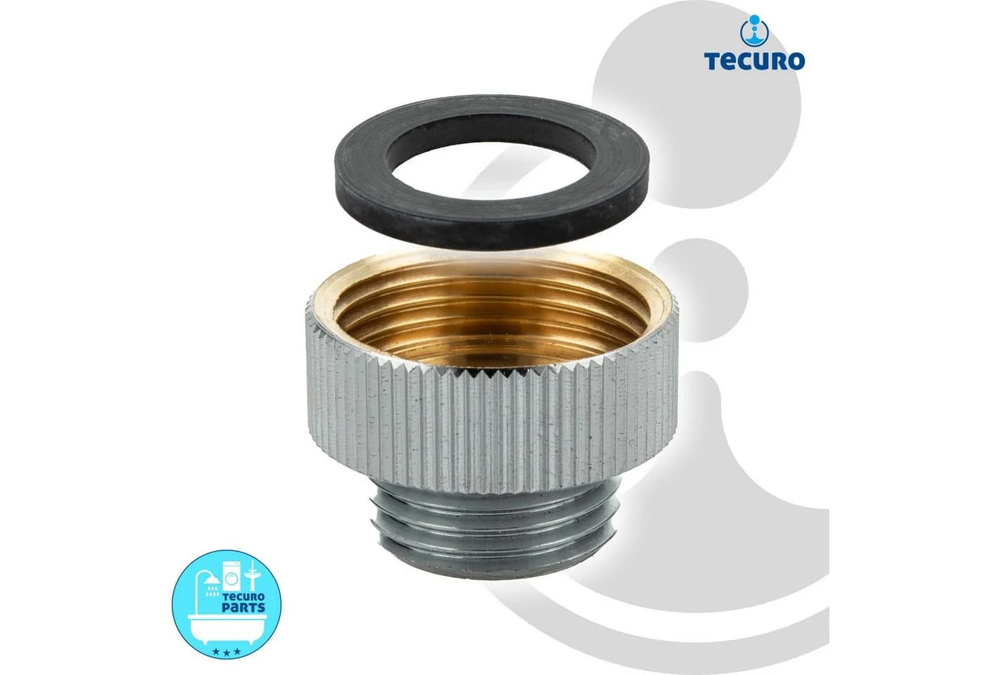 tecuro Duscharmatur Reduzierstück 3/4 IG x 1/2 AG Messing Chrom
