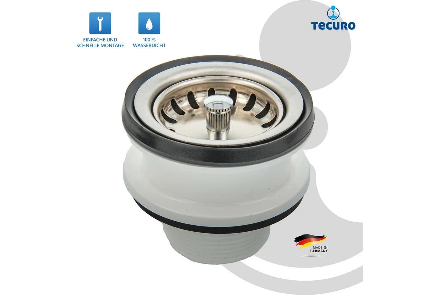 tecuro Siphon Spülen-Siebkorbventil 1 1/2 Zoll - Bild 4