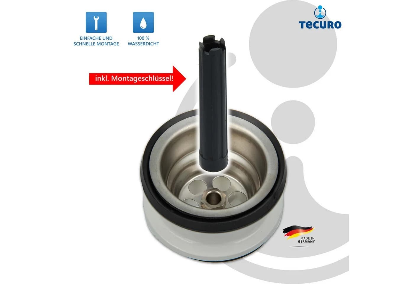 tecuro Siphon Spülen-Siebkorbventil 1 1/2 Zoll - Bild 5