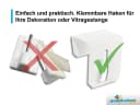 dekohaken24.de Metall-Fensterhaken Weiß Klemmfix bis 23mm Bild 1