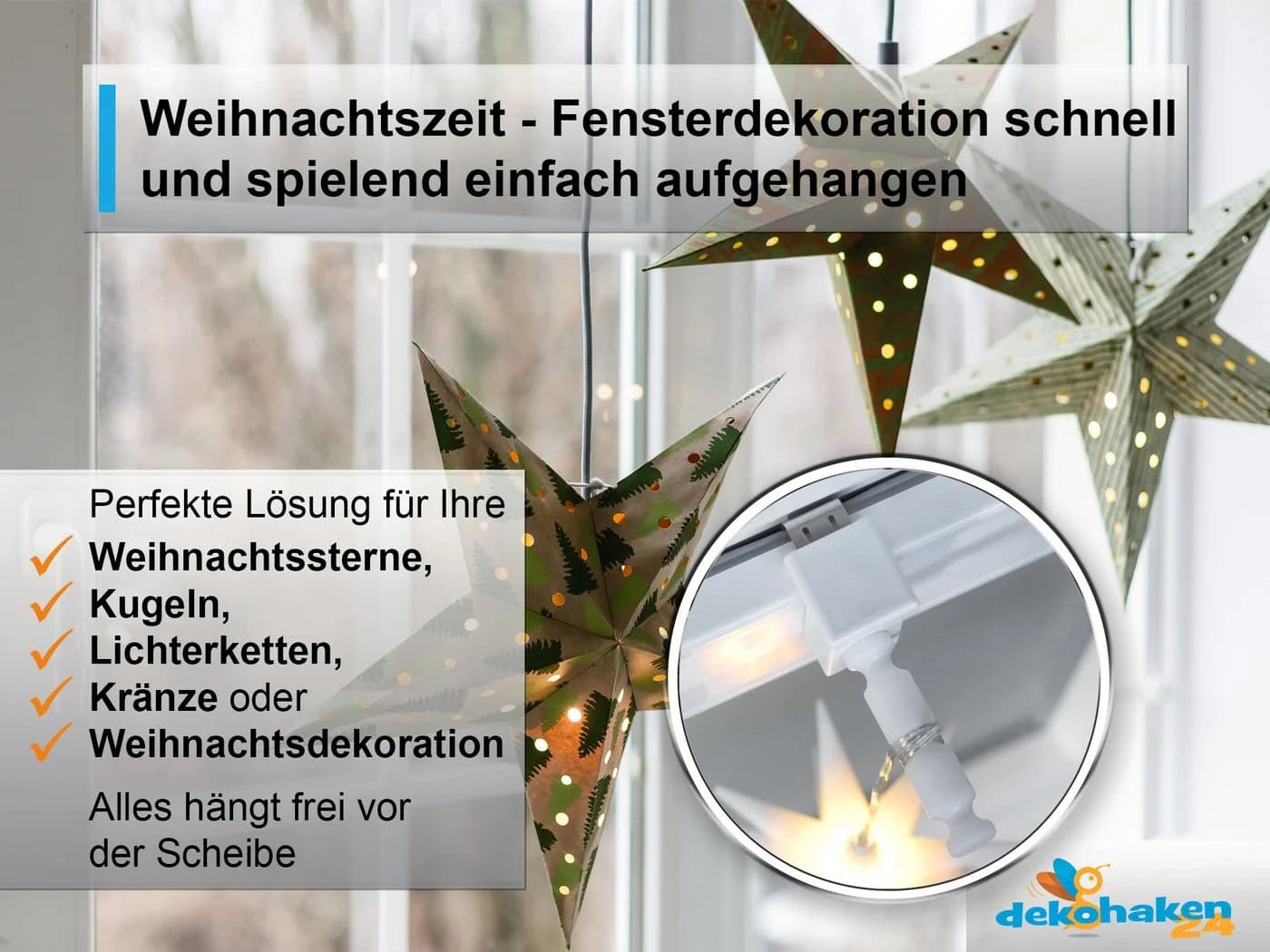 dekohaken24.de Fensterhaken Dekohaken Weiß 4-Stk Klemmbereich 10-27 mm - Bild 3