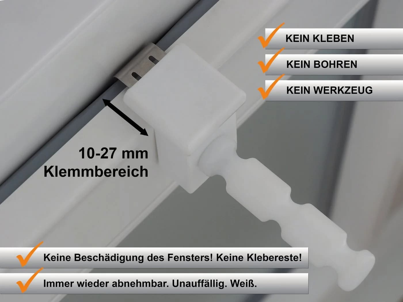 dekohaken24.de Fensterhaken Dekohaken Weiß 4-Stk Klemmbereich 10-27 mm - Bild 4