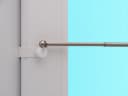 dekondo Gardinenstange Eleganz ausziehbar, Fensterhaken klemmbar, Nickel matt Bild 3
