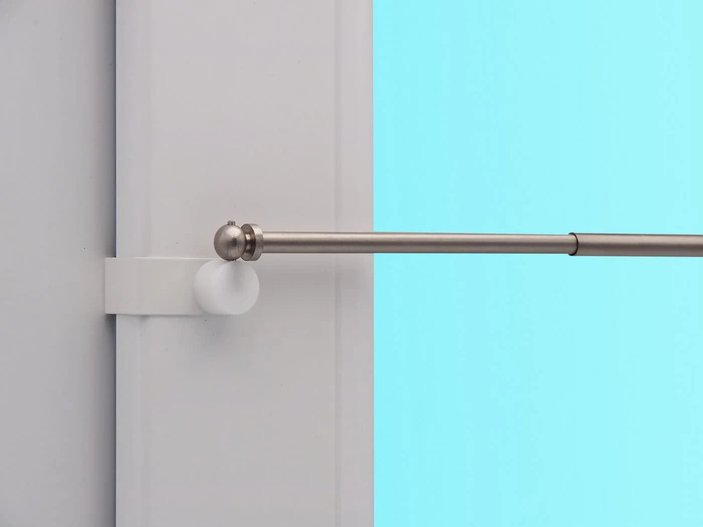 dekondo Gardinenstange Eleganz ausziehbar, Fensterhaken klemmbar, Nickel matt - Bild 3