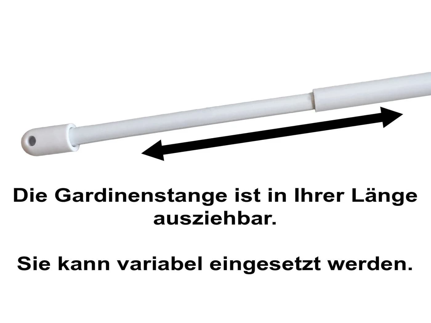 dekondo Gardinenstange Florida Weiß Klemmfix Ausziehbar - Bild 4