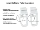 dekohaken24.de Gardinengleiter X-Gleiter Weiß 200er Set mit Faltenlegehaken Bild 4