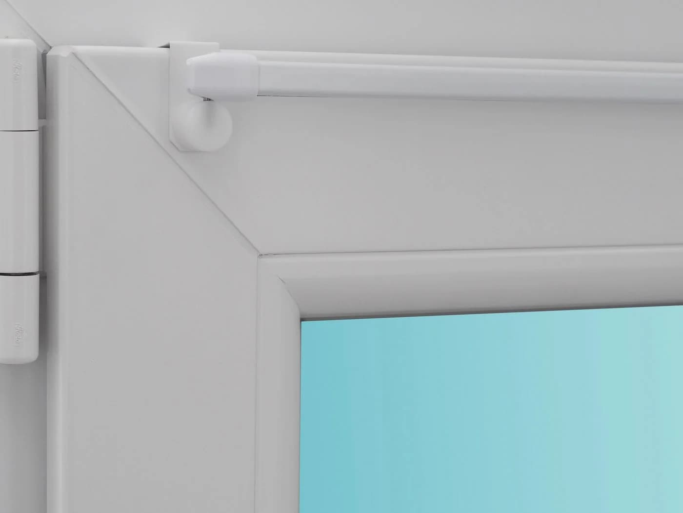 dekondo Vitragenstange Easy Weiß Ausziehbar Klemmfix