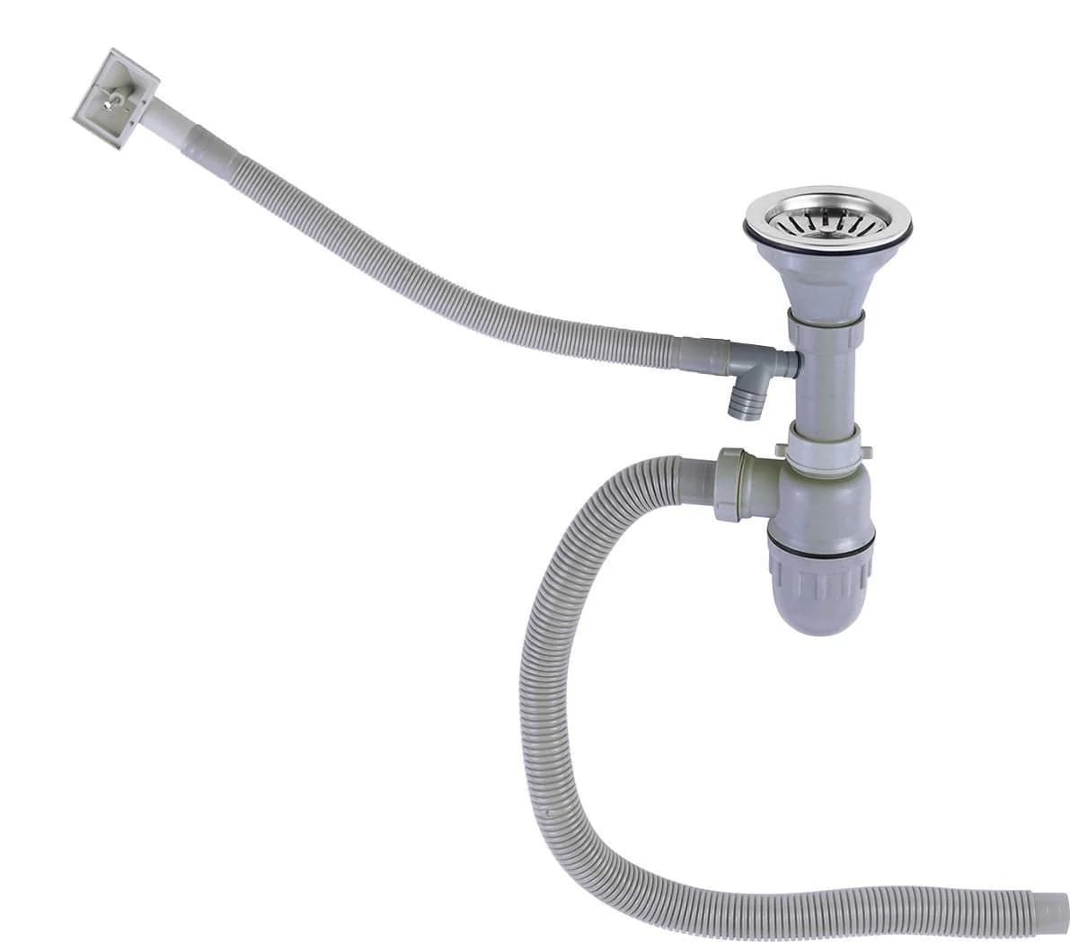 Faizee Möbel Edelstahl-Einbauspüle Rund Satin mit Siphon-Set - Bild 4
