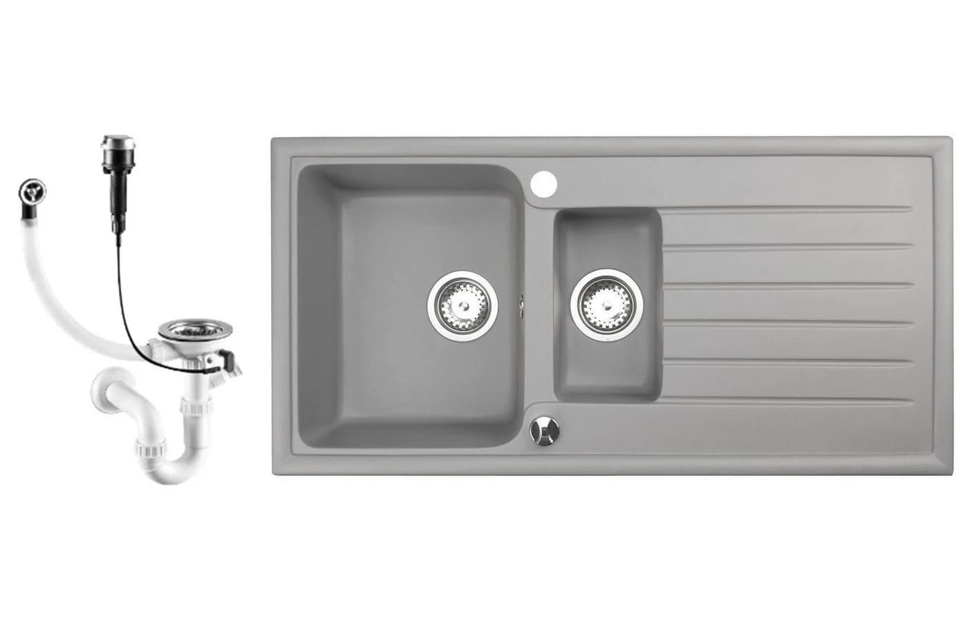 Faizee Möbel Granitspüle 100x50 cm Grau Modern - Bild 2