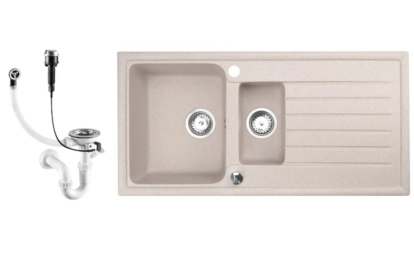 Faizee Möbel Granitspüle 2 Becken Beige Modern - Bild 2