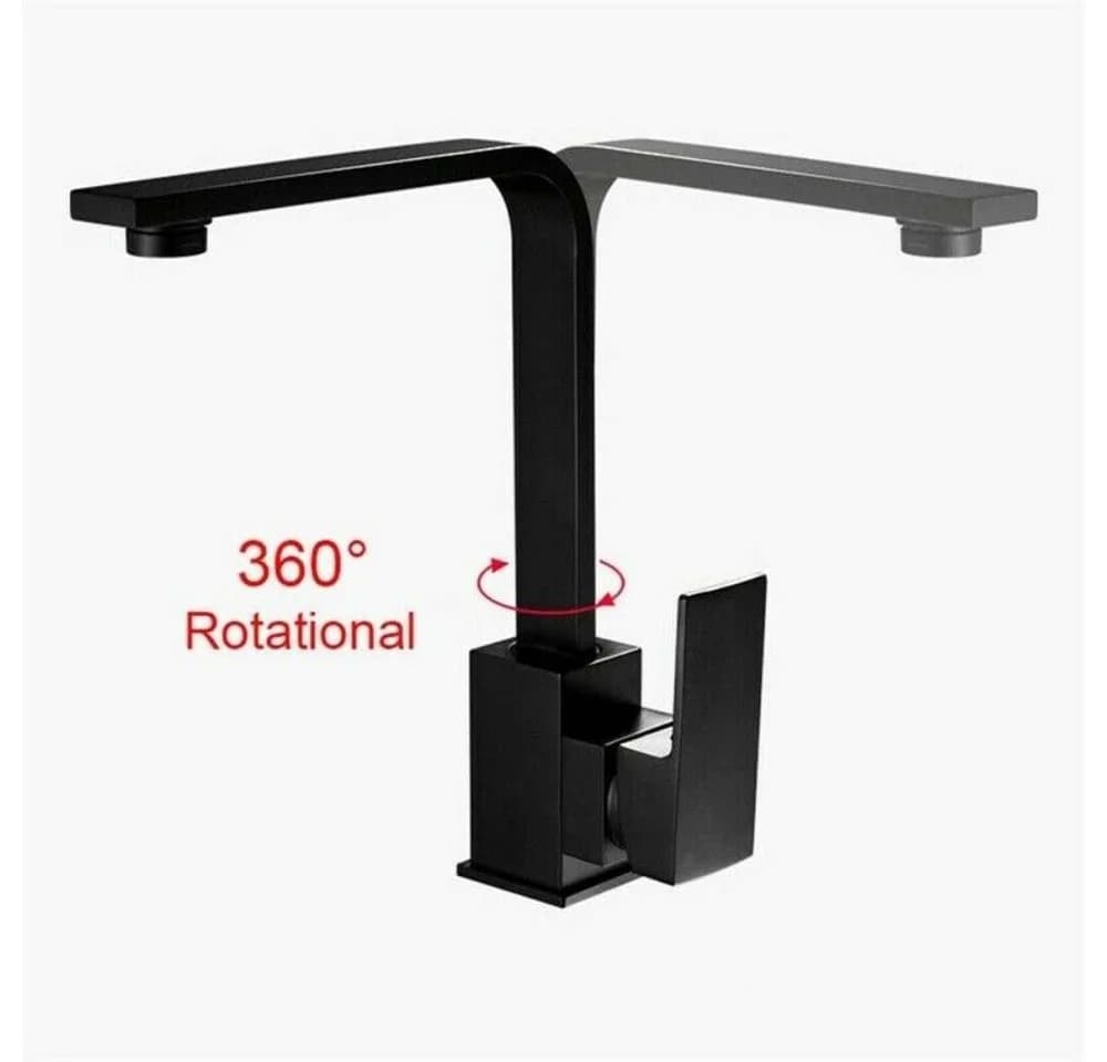Faizee Möbel Nexo Küchenarmatur Schwarz/Silber 360° Schwenkbar - Bild 5
