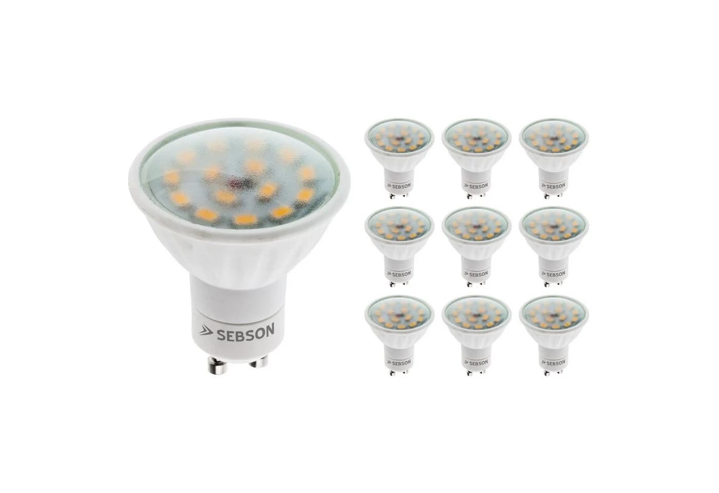 SEBSON LED Leuchtmittel GU10 5W Warmweiß 230V 10er Pack - Bild 2