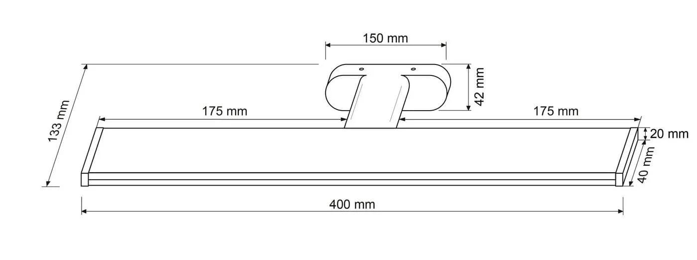 SEBSON LED Spiegelleuchte 40cm IP44 Chrom - Bild 3