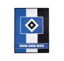 Wohndecke Fleecedecke Blockstreifen Blau/Weiß/Schwarz HSV Bild 1