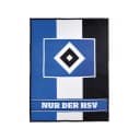 Wohndecke Fleecedecke Blockstreifen Blau/Weiß/Schwarz HSV Bild 2