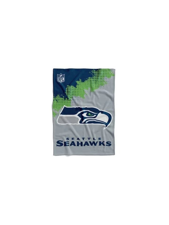Seattle Seahawks Tagesdecke Flannel Throw „CORNER“ Navy/Grün/Grau
