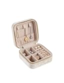 Paletti Schmuckkasten Schmuck-Etui Velours elegante Schmuckbox Reiseetui Beige Bild 2