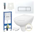GEBERIT Vorwandelement WC Komplettset Delta51 weiß mit Duroplast-Sitz Bild 2
