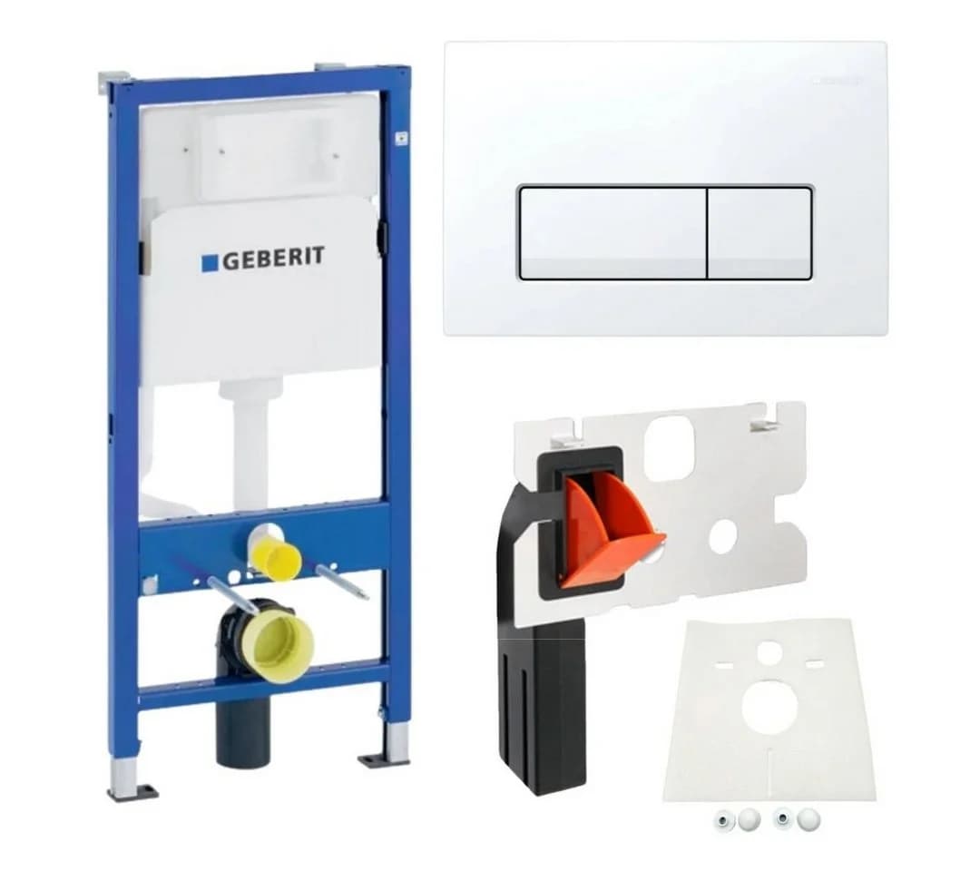 Geberit Vorwandelement WC Vorwandelement Drückerplatte weiß Einwurfschacht Delta 51, Spar-Set - Bild 2