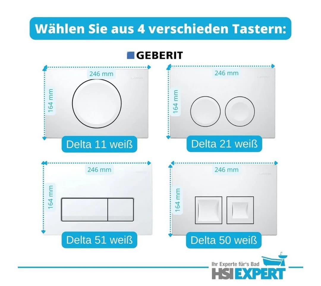 Geberit Vorwandelement WC Vorwandelement Drückerplatte weiß Einwurfschacht Delta 51, Spar-Set - Bild 5