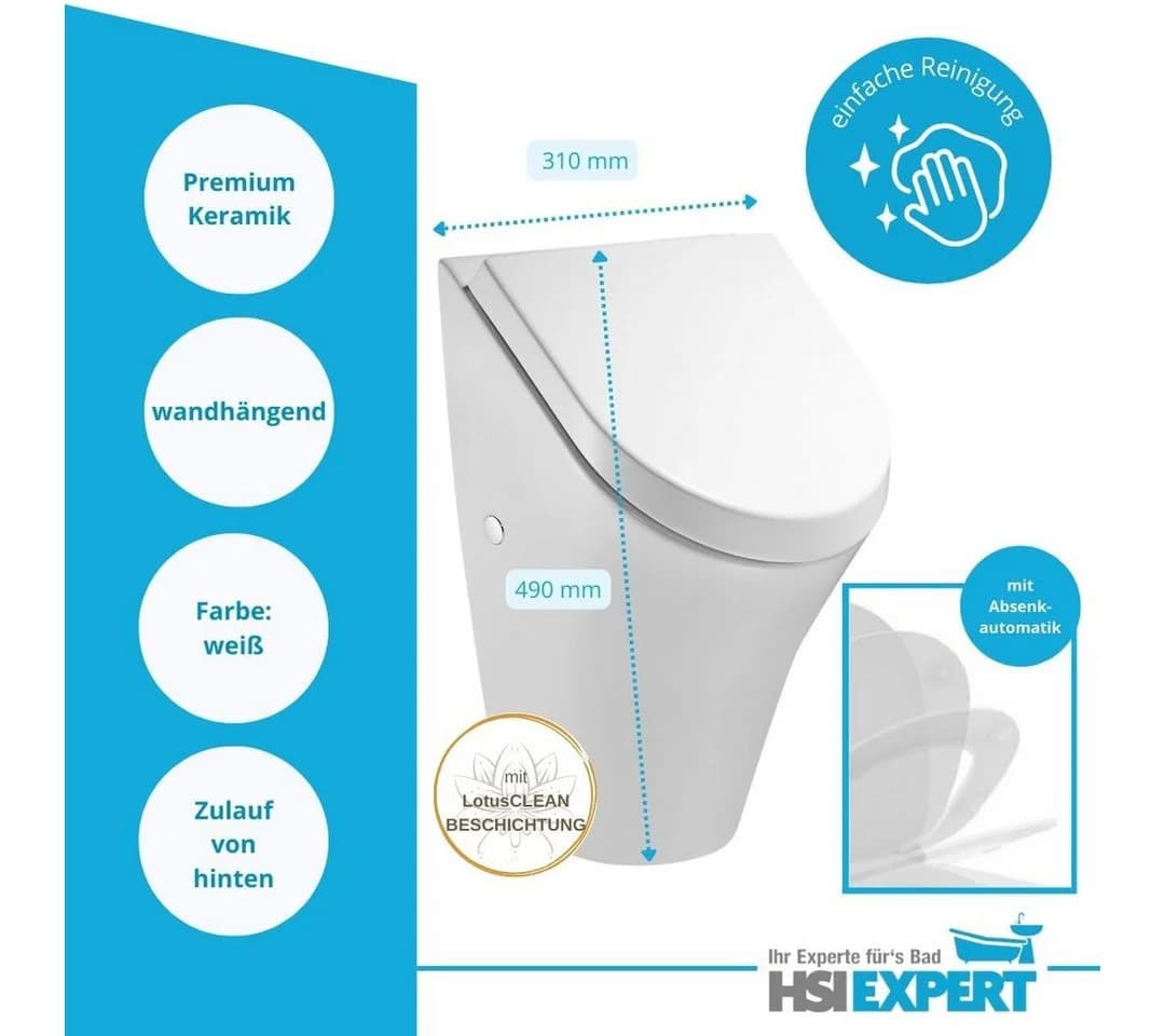 HGMBAD Urinal Komplettset mit SoftClose und Vorwandelement - Bild 5