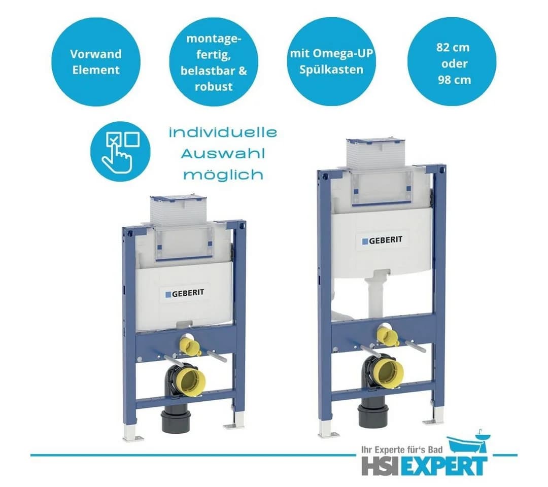 Geberit Vorwandelement UP200 mit Grohe Spülrandlos WC & Drückerplatte - Bild 3