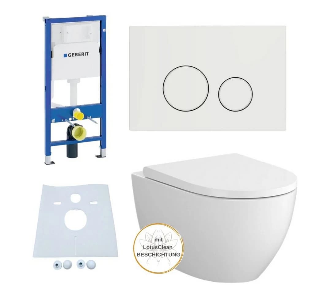 Geberit Vorwandelement Bartolo WC Komplettset Weiß mit Drückerplatte - Bild 2